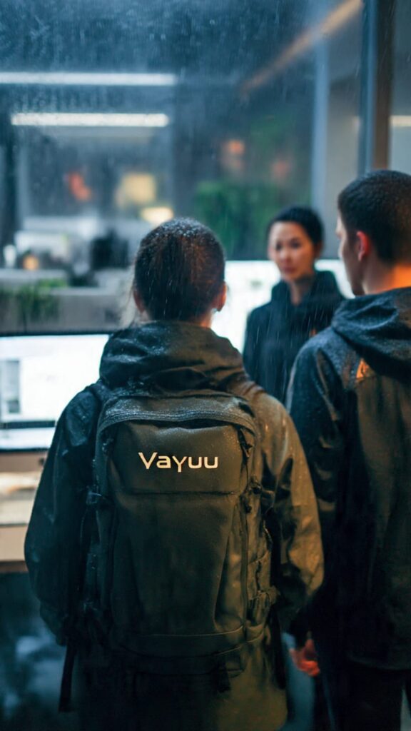 VAYUU ergonomic laptop backpack for office commute and school students with water resistant fabric